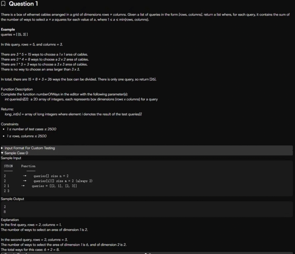 26NG IBM OA Question 1