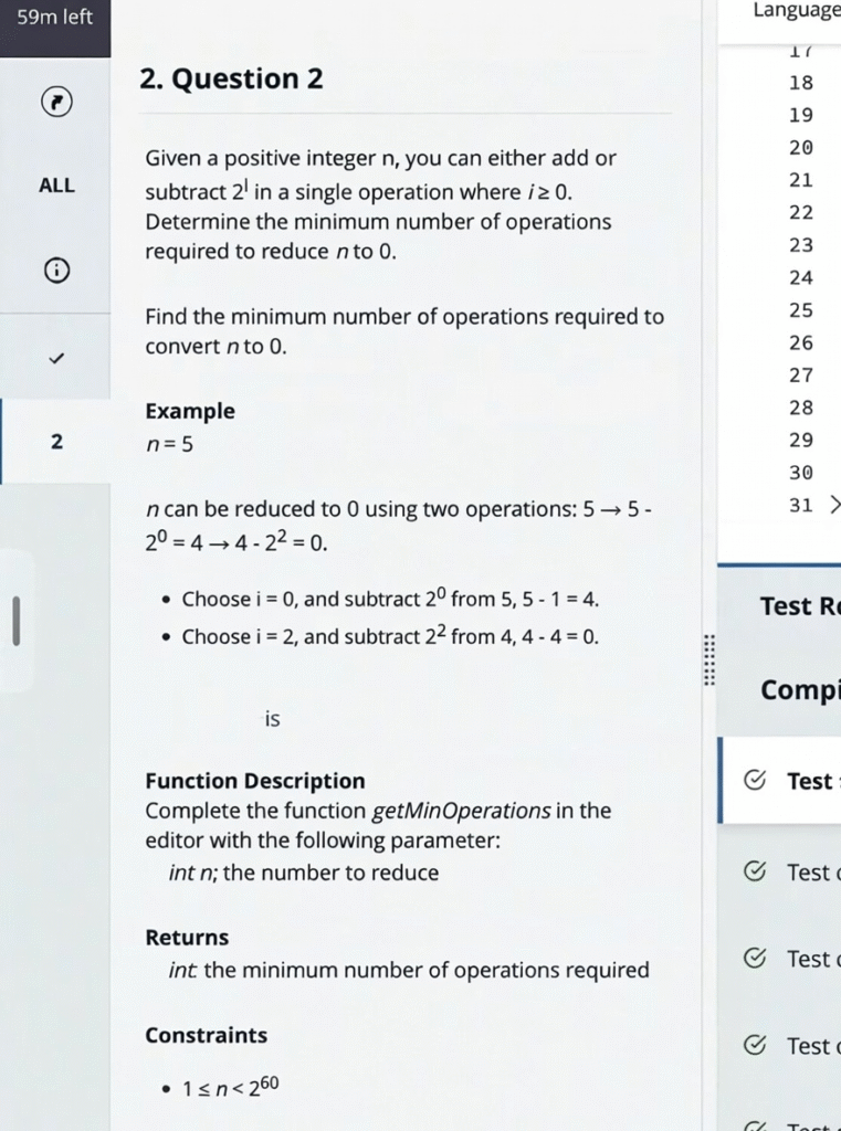 T2：最少操作将 n 变为 0